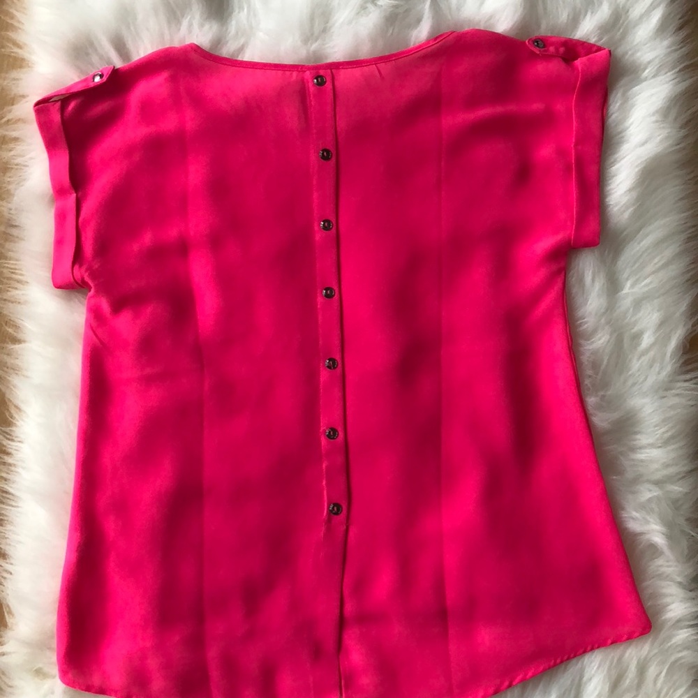 Pink Button Down Back Blouse - Picture 2 of 3
